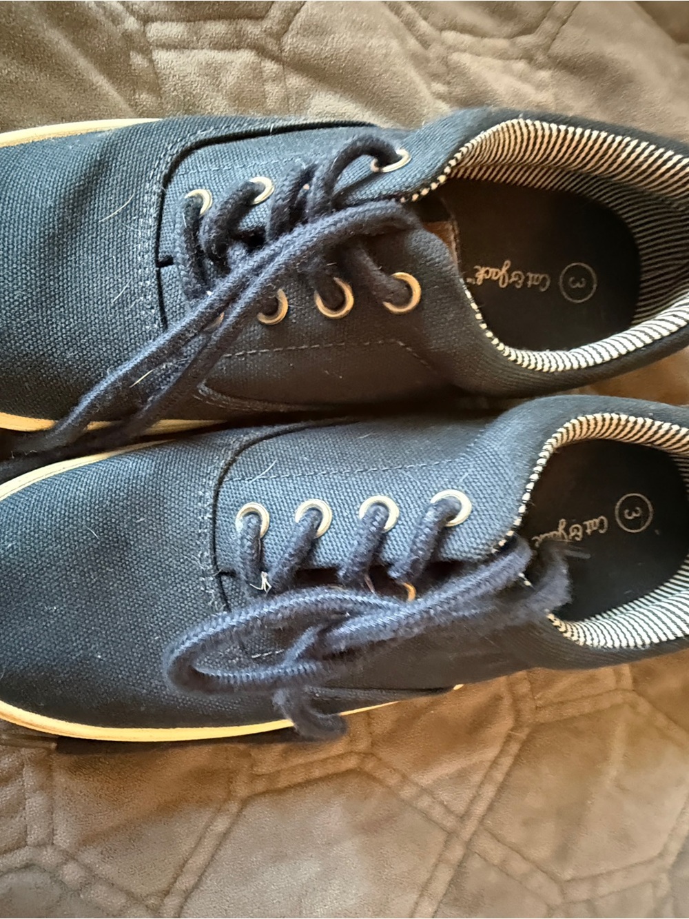 Cat & Jack Navy Canvas Lace-Up Kids Sneakers